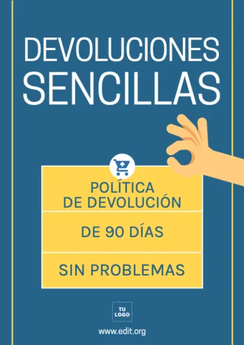 Edita un diseño sobre políticas de devolución