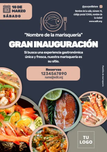 Edita un flyer de Marisquería