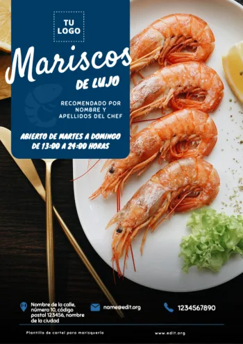 Edita un flyer de Marisquería