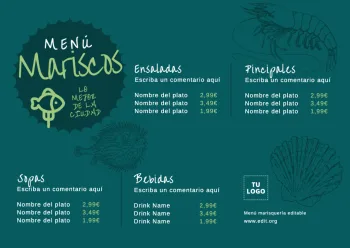 Edita un flyer de Marisquería