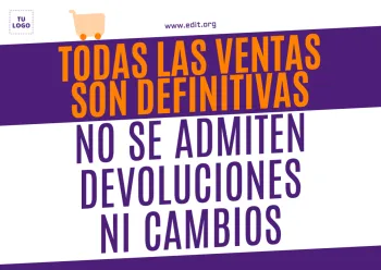 Edita un diseño sobre políticas de devolución