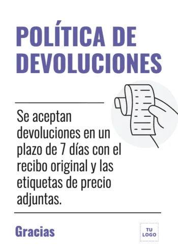 Edita un diseño sobre políticas de devolución
