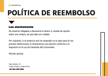 Edita un diseño sobre políticas de devolución