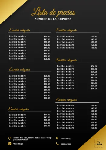 Descargar gratis una lista de precios