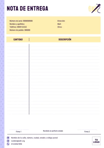 Edita una plantilla de albarán gratis