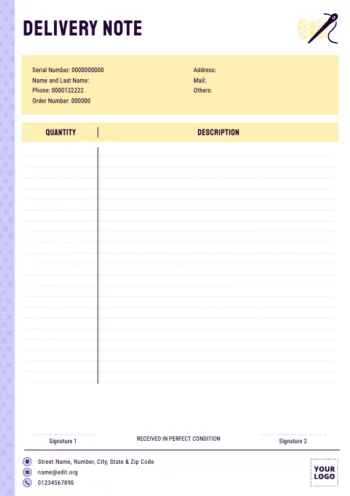 Edit a Delivery Note