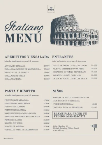 Edita un Menú Italiano