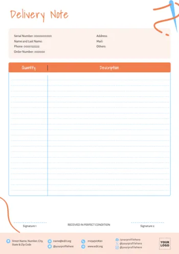 Editar uma nota de entrega