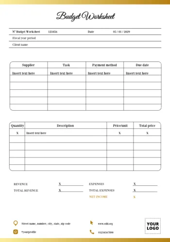 Een budgetsjabloon bewerken