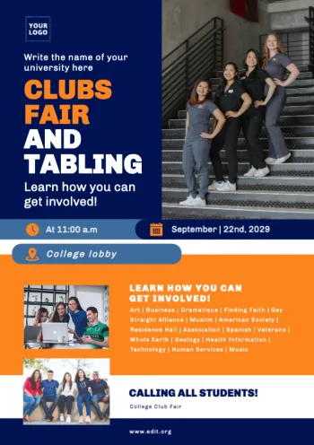 Edit a club fair poster