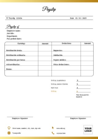 Modifica di un modello di busta paga gratuito