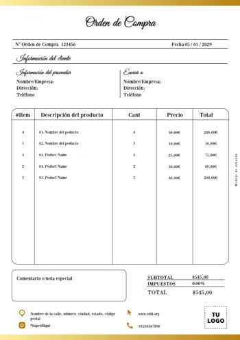 Edita una Hoja de Pedido