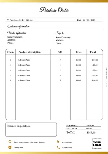 Eine Bestellvorlage bearbeiten