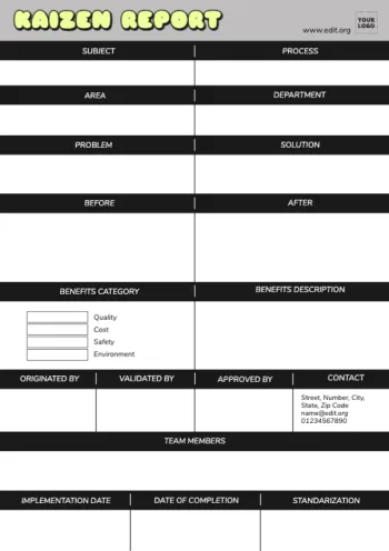 Edit a Kaizen format example