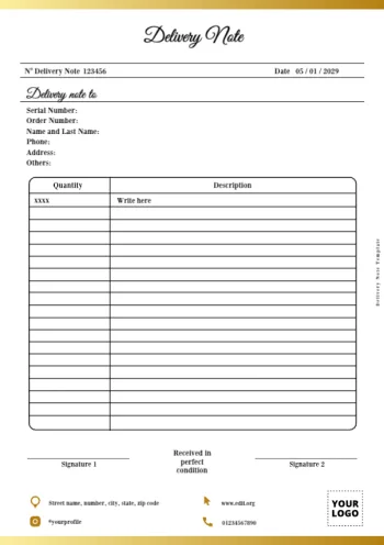 Editar uma nota de entrega