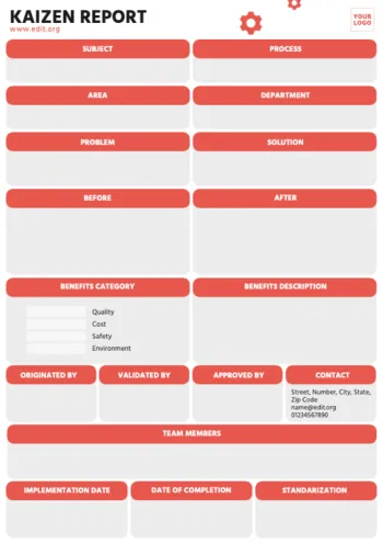 Edit a Kaizen format example