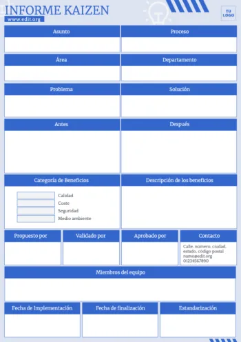 Edita un ejemplo de método Kaizen