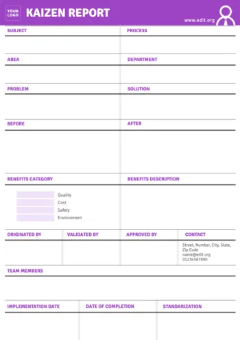 Edit a Kaizen format example