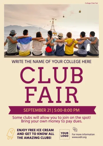 Edit a club fair poster