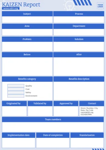 Edit a Kaizen format example