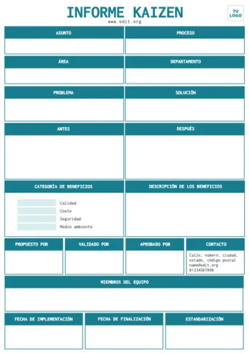 Edita un ejemplo de método Kaizen