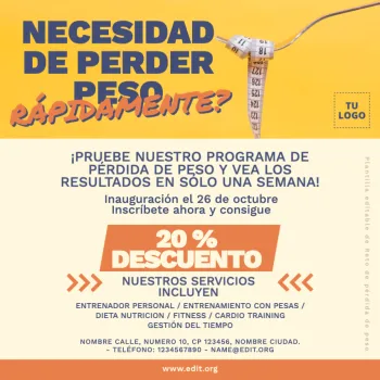 Edita un flyer sobre Perder Peso