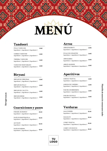 Editar mi menú online