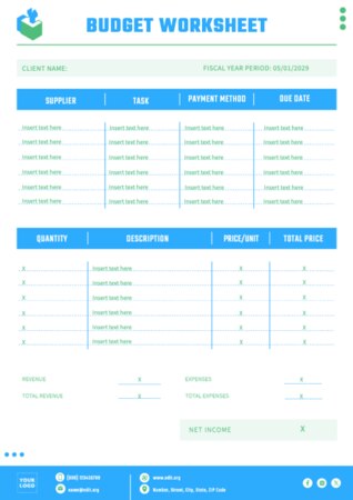 Bearbeite eine Budgetvorlage