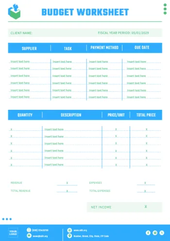Bearbeite eine Budgetvorlage