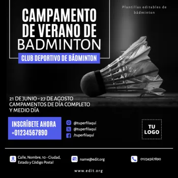 Edita un flyer de Bádminton