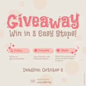 Editar um modelo para sorteios