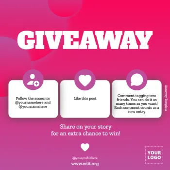 Editar um modelo para sorteios