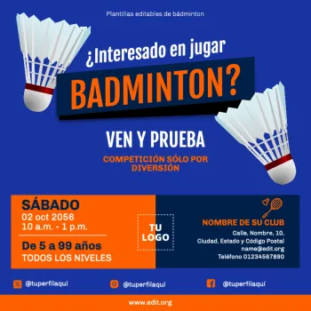 Edita un flyer de Bádminton
