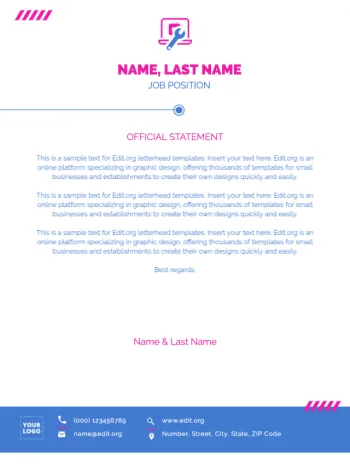 Modifier un modèle de lettre US