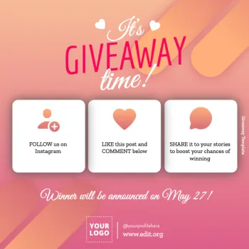 Editar um modelo para sorteios