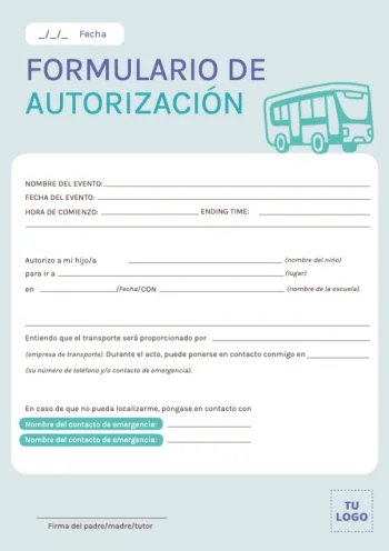 Edita una plantilla de Autorización