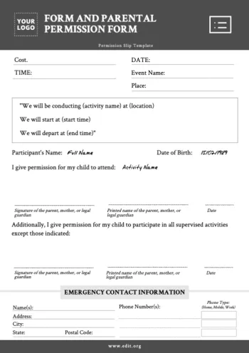 Edit a Permission Slip sample
