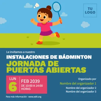 Edita un flyer de Bádminton