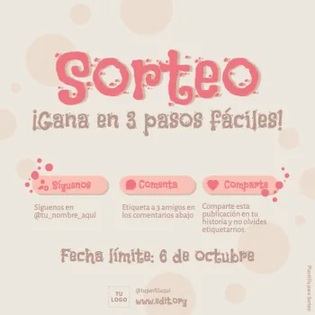 Editar una plantilla para sorteos