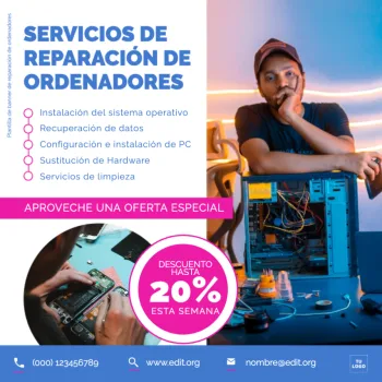 Edita un flyer de Reparación de PC