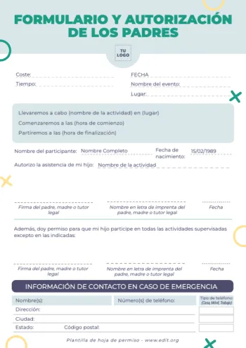 Edita una plantilla de Autorización