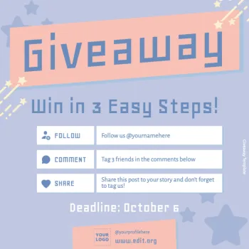 Editar um modelo para sorteios