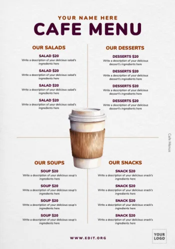 Edit a coffee menu design