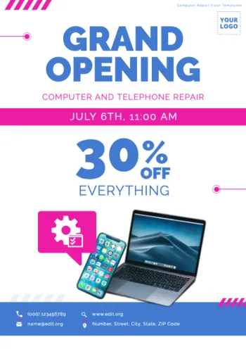 Edit a template for your grand opening