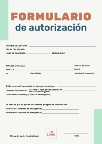 Edita una plantilla de Autorización