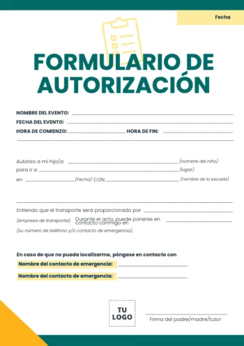 Edita una plantilla de Autorización