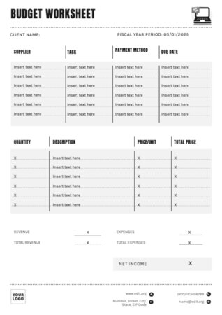 Bearbeite eine Budgetvorlage