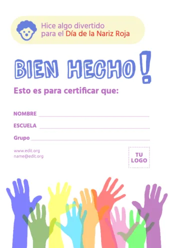 Edita un diseño del Día de la Nariz Roja