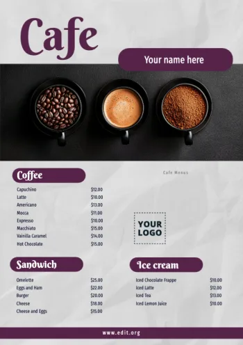 Edit a coffee menu design