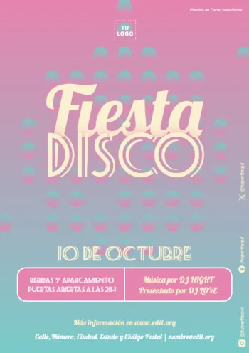 Edita un diseño de fiesta de los 90s